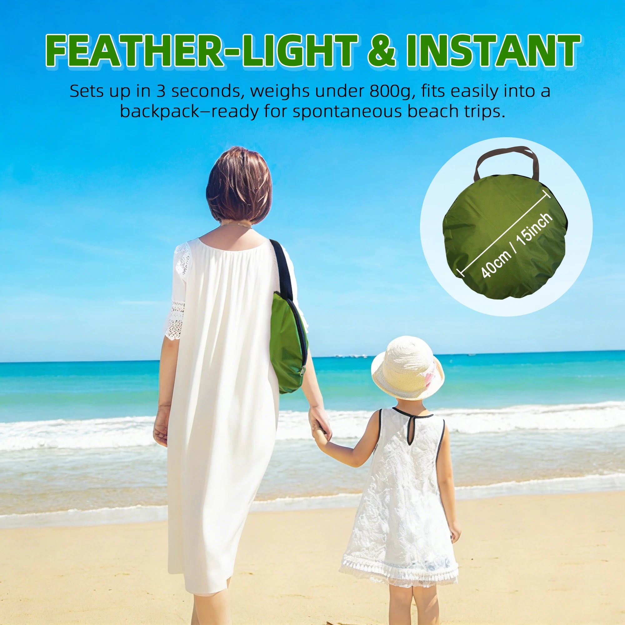 Pop-Up Beach Tent UV-resistant & Waterproof Sun Shade Shelter for Camping