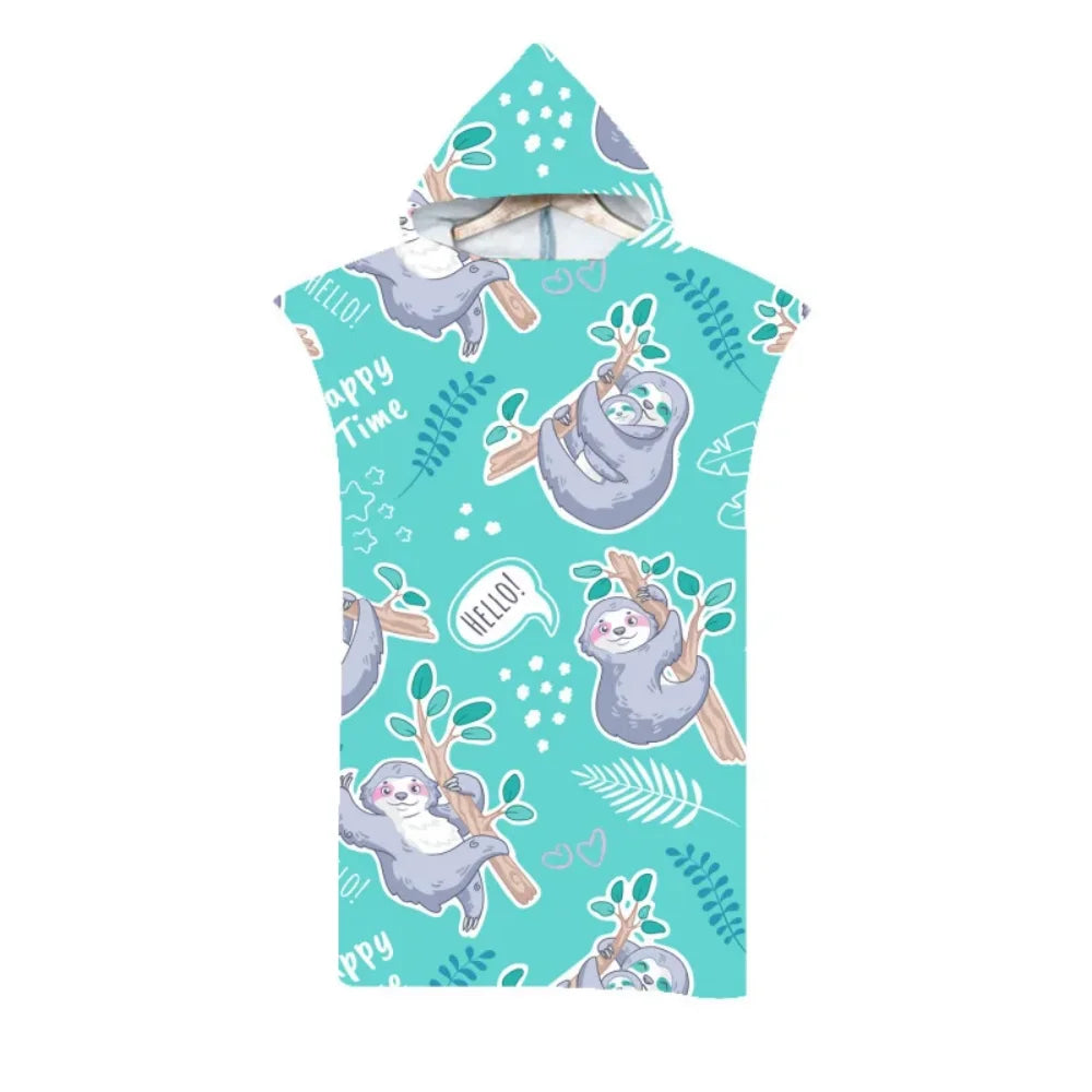 Adult Kids Beach Towel Quick Dry Hooded Cloak Children Women Large Bath Towels Sand Free Poncho Bathrobe For Summer Swim Surf