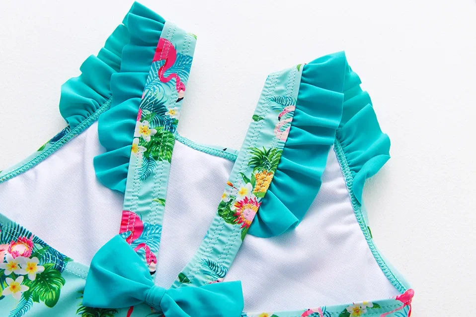 Girls Swimsuit One-Piece Mermaid Fish Scale Unicorn Children's Swimwear Girls Beachwear 2 3 4 5 6 7 8 Years