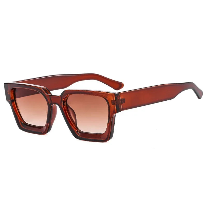Unisex Square Vintage Sunglasses, UV400 Protection Retro Punk Style Fashion Shades, Designer Eyewear for Men & Women Driving, Outdoor & Daily Wear