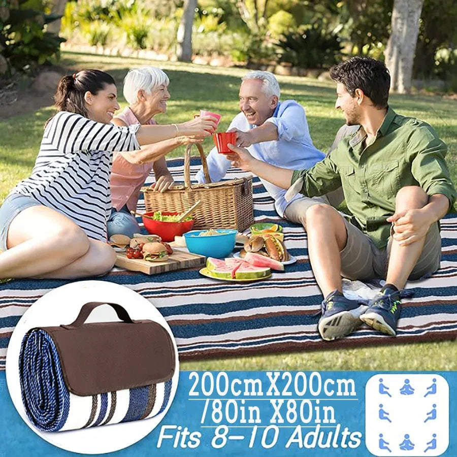 ZHUOHUA Waterproof Foldable Outdoor, Extra Large Picnic Blankets,Fashion Handy Tote,Beach Mat for Spring Summer Campingnkets