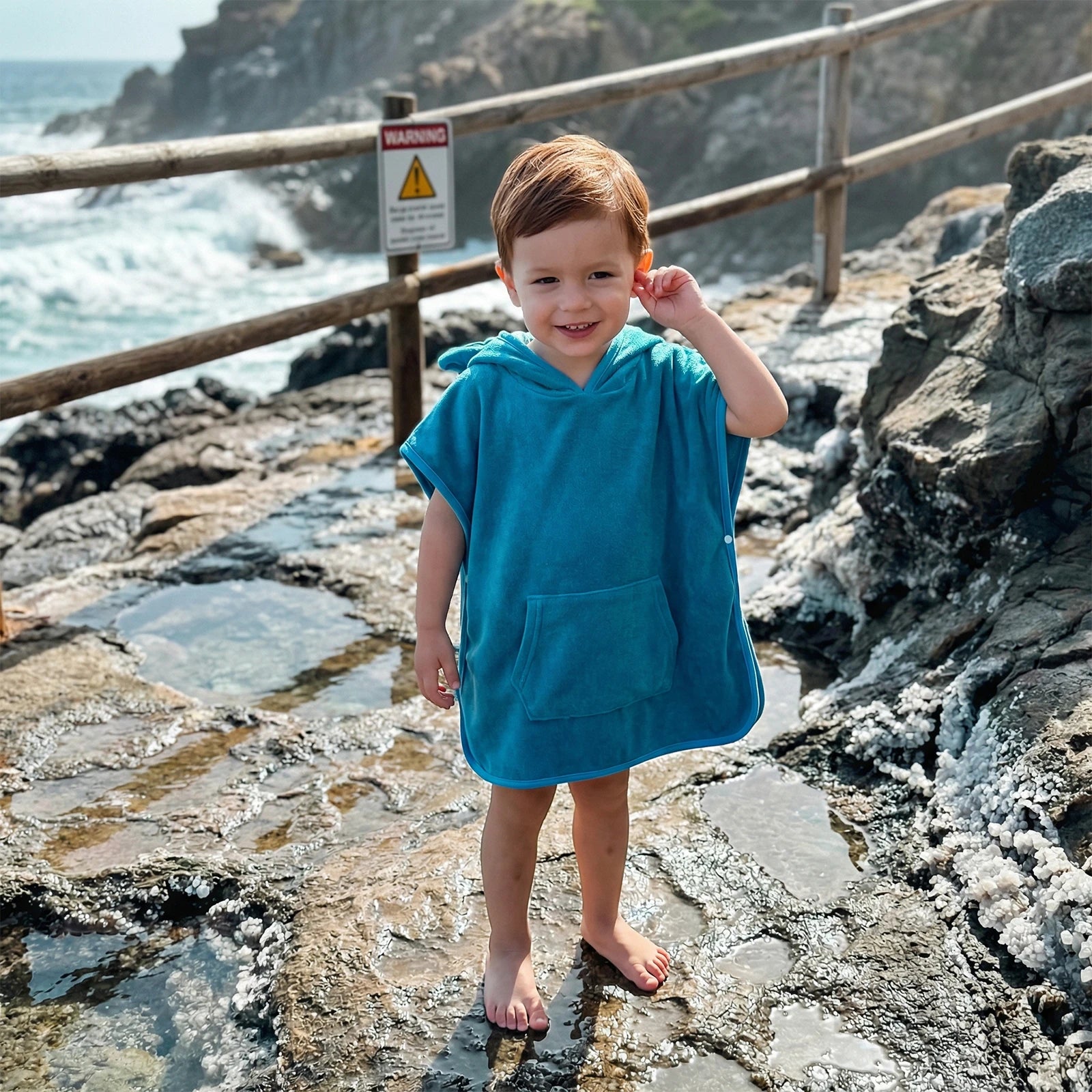 Suefunskry Kids Swim Cover-up Hooded Beach Clothes Cute Bunny Ears Bath Towels with Hood and Pockets Baby Swim Robes