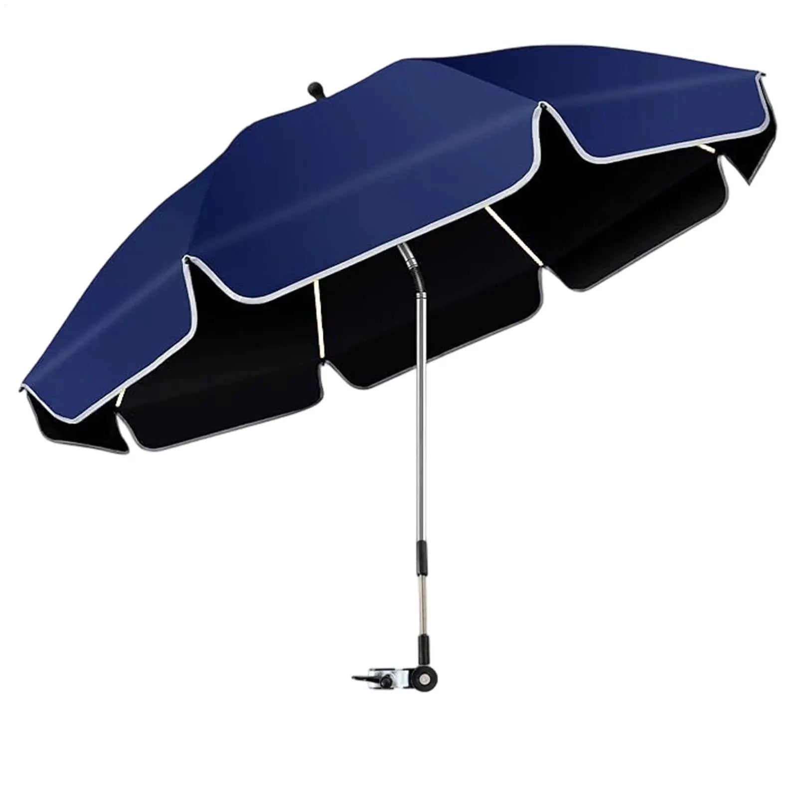 Waterproof Beach Chair Umbrella With Clamp 360 Rotation Fishing Umbrella 23-inch UV-protected Clip Camping Parasol Sun Umbrella