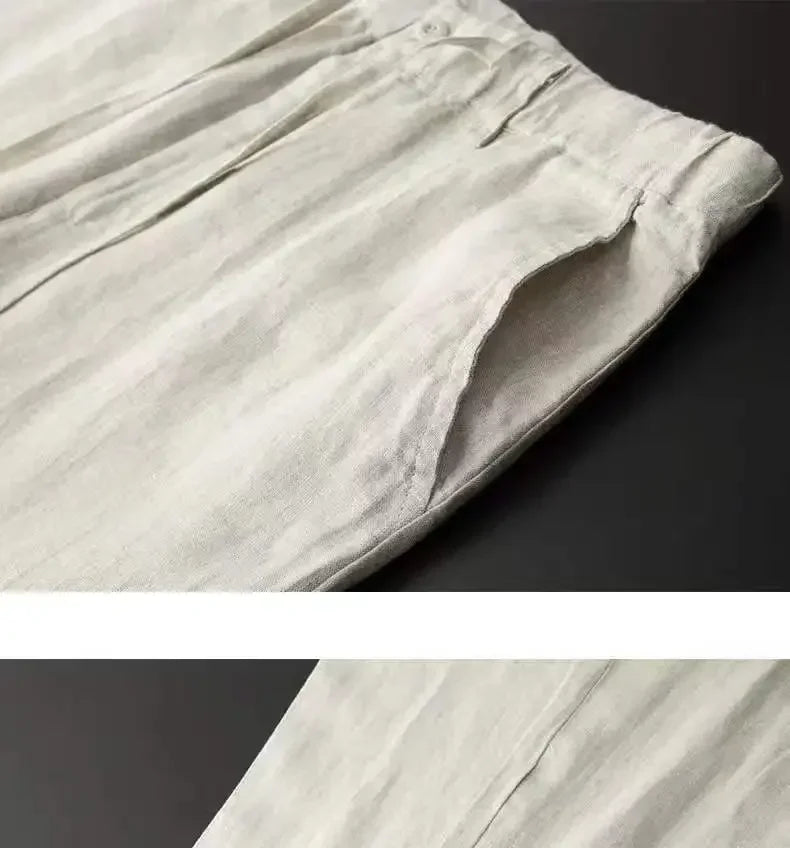 Men's Spring Summer Casual Sets Cotton Linen Two-piece Set Blazer Jacket + Pants Casual Business Thin Clothing Breathable Suit