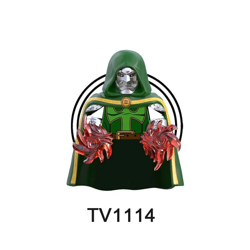 Blind Box Mini Building Blocks TV6205 Figures Big Goblin Spiderman Iron Man Venom Captain Hawk Deadpool Armor Christmas Gift Toy