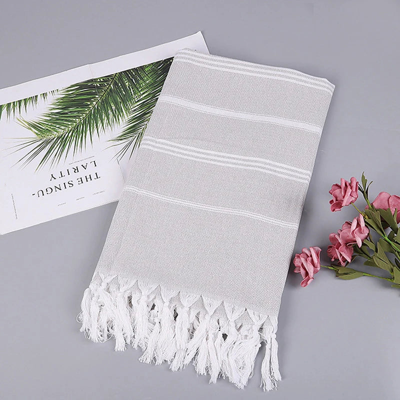 Cotton Turkish Beach Towels Extra Large Sand Free Quick Dry Clearance Swim Bath Camping  Towel Travel Blanket Adult Essentials