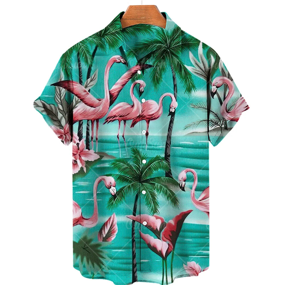 Men's Casual 3D Printed Summer Clothing, Hawaiian Short-Sleeved High-Quality Three-Dimensional Shirt