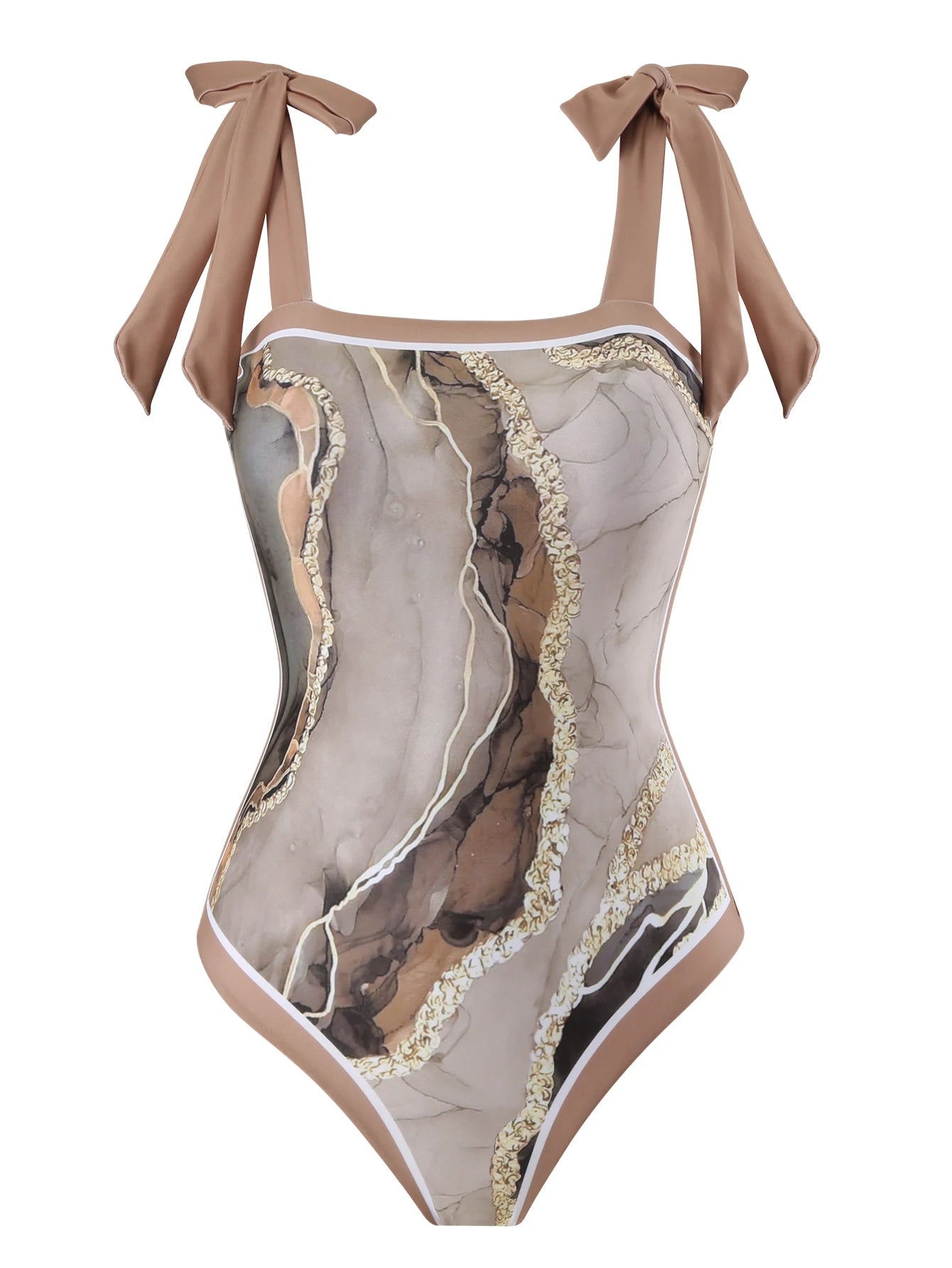 Summer New Custom-Made Digital Printed One-Piece Bikini Swimsuit for Women Conservative Sun Protection One-Piece Gauze Skirt 2-Piece