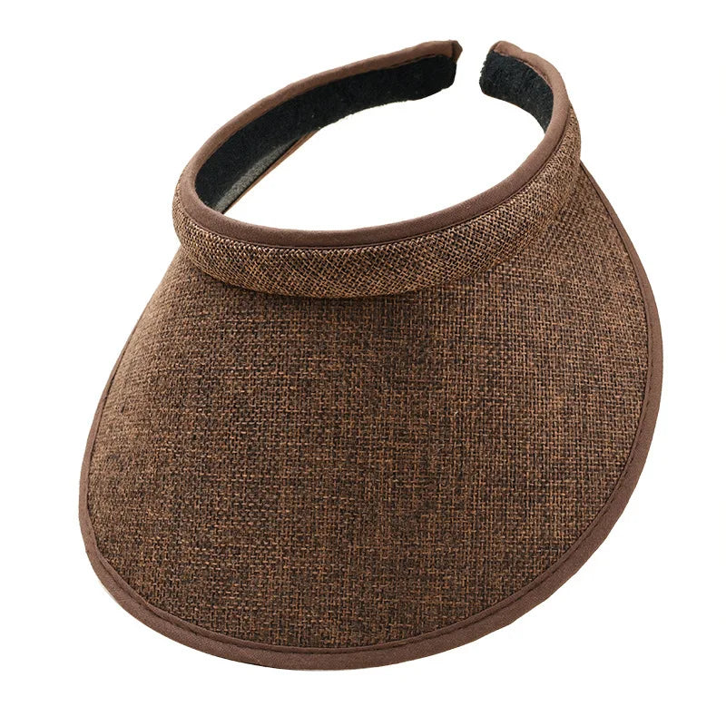 Women's Summer Sun Hat Wide Brim Beach Outdoor Travel Foldable Multi-function Straw Cap Visor Suncap Portable