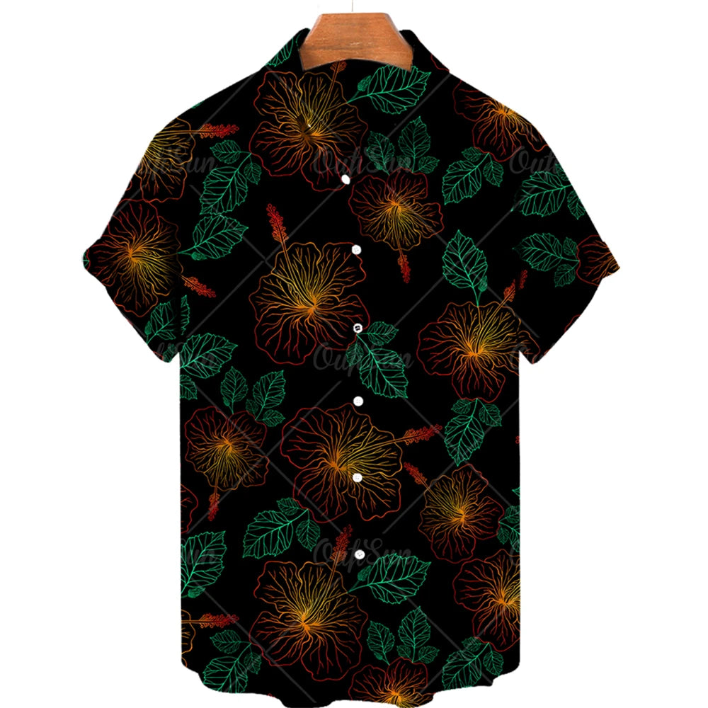 Men's Casual 3D Printed Summer Clothing, Hawaiian Short-Sleeved High-Quality Three-Dimensional Shirt