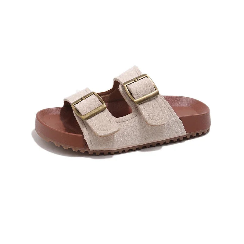 New Trend Girls Open-toe Slippers Summer Children's Causal Slip-on Shoes Fashion Kids Simple Boys Beach Flat Slippers Non-slip