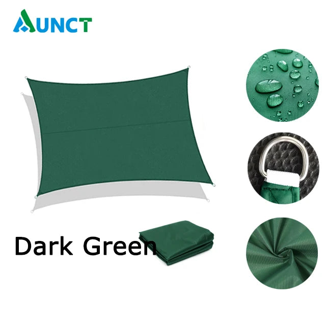 420D Waterproof Square Rectangular Shade sail, Outdoor Garden Swimming Pool Awning, Camping Hiking Sun shelter