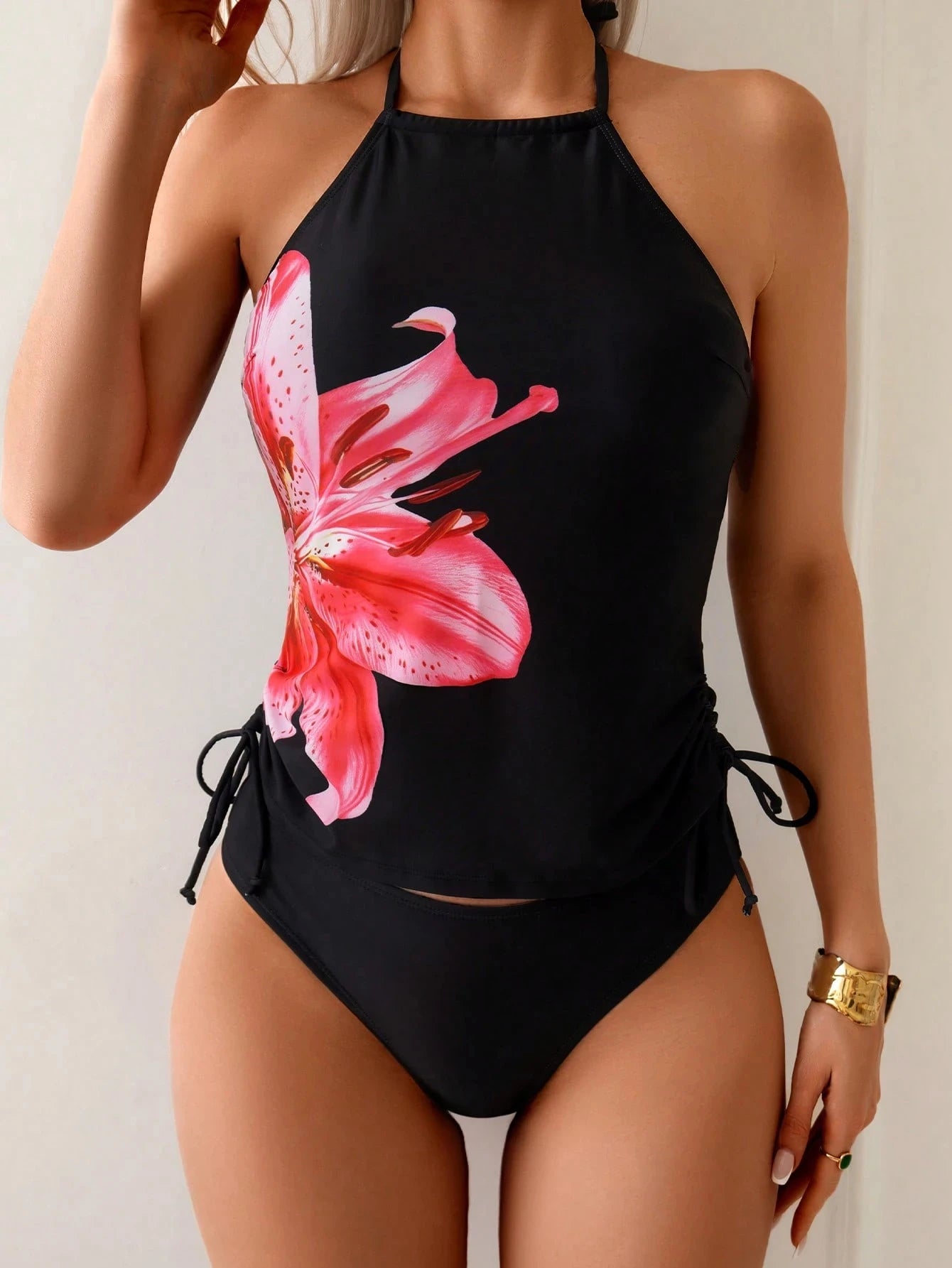 Printed Tankini Set Two Pieces Swimsuit Women Strappy Swimwear Female Bathers Bathing Swimming Swim Suit Beachwear