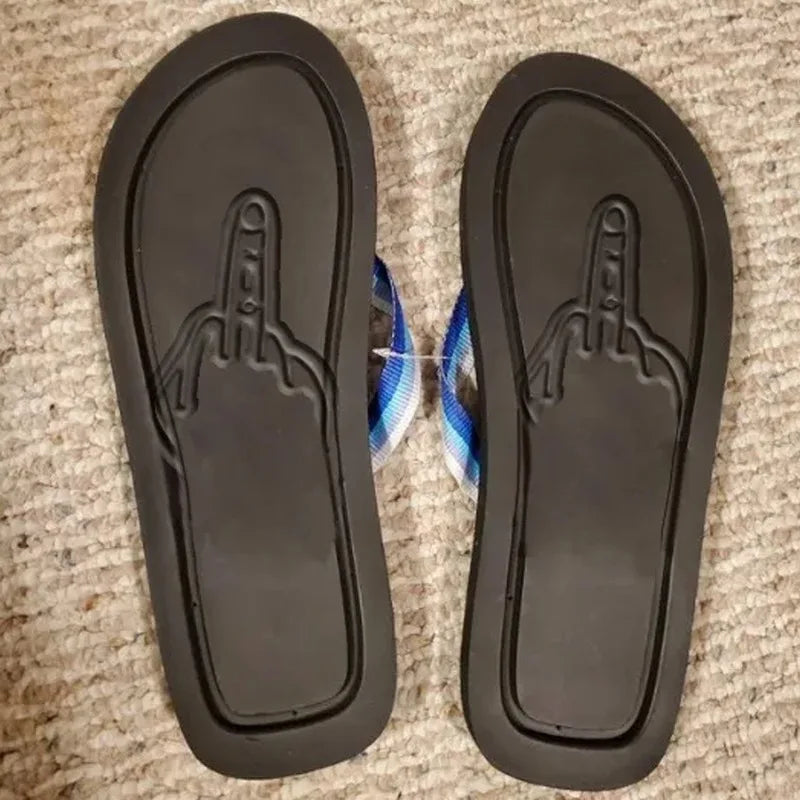 Funny Flip Flops New Thick Sole Flat Casual Summer Beach Outdoor Sandals Figure With Legs Non Slip Comfortable Walking In Stock