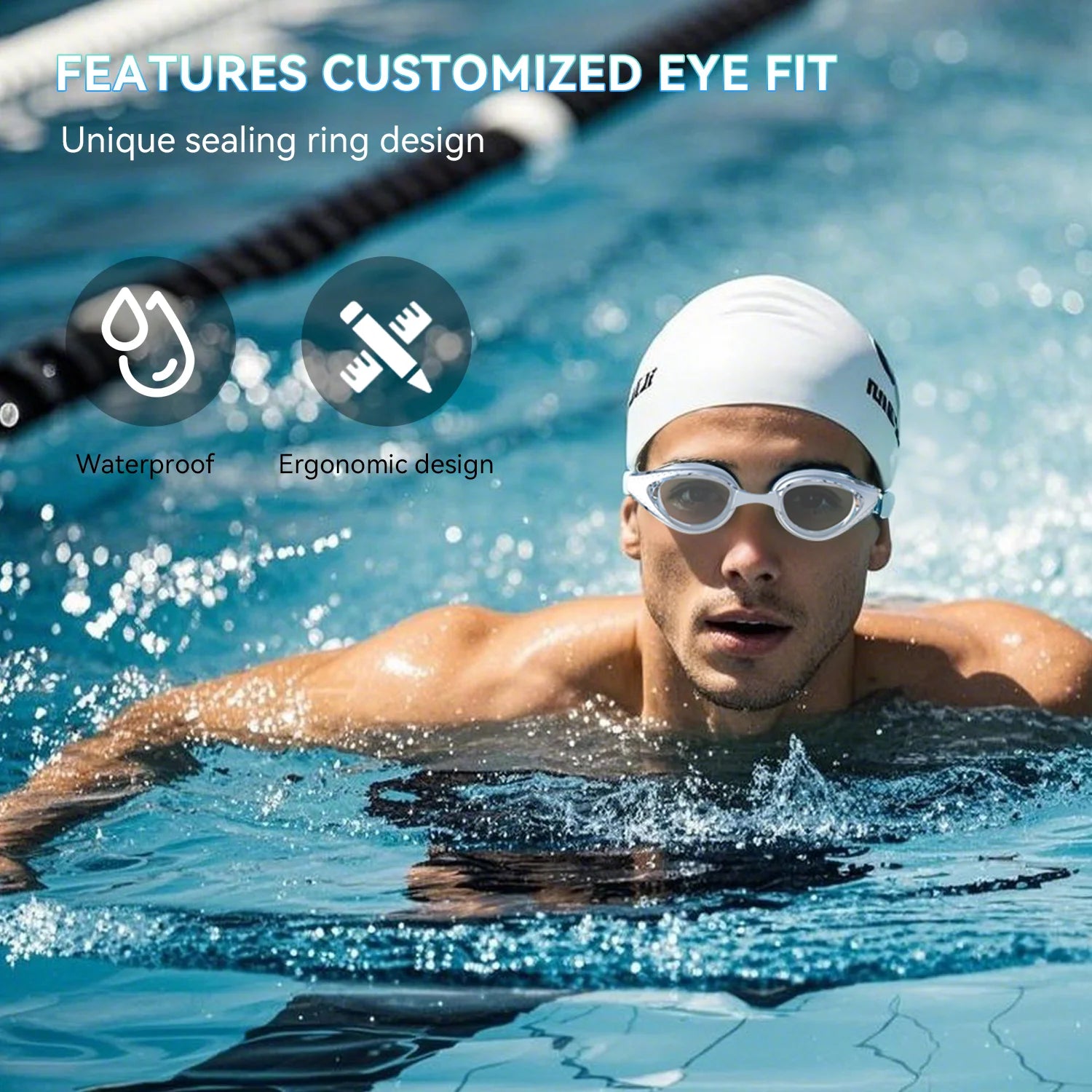 Professional Swimming Goggles Anti-fog Waterproof Swim Eyewear Glasses 100% UV Protection No Leaking For Men Women Youth Adult