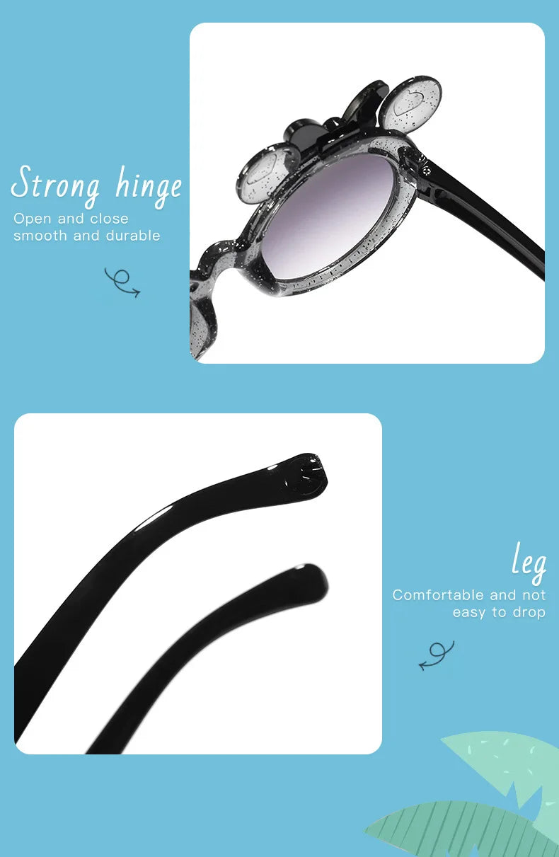 2025 Cartoon Cute Photo Concave Shaped Glasses Children's Bow Candy Colored Sunglasses For Girls, Trendy Sunglasses,