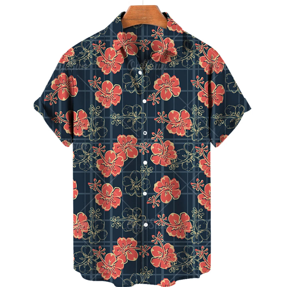 Men's Casual 3D Printed Summer Clothing, Hawaiian Short-Sleeved High-Quality Three-Dimensional Shirt