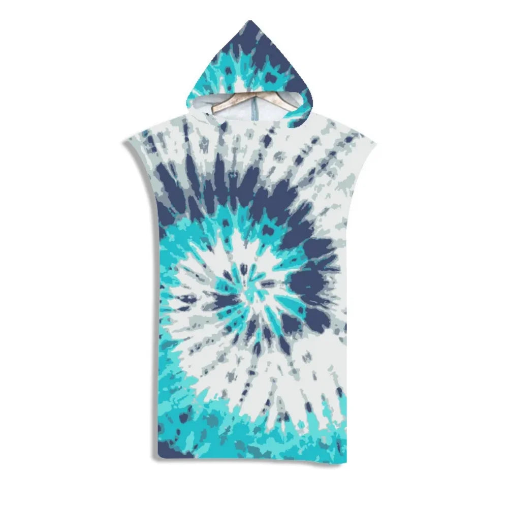 Adult Kids Beach Towel Quick Dry Hooded Cloak Children Women Large Bath Towels Sand Free Poncho Bathrobe For Summer Swim Surf